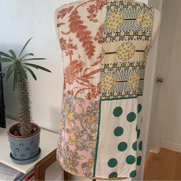 Anthropologie Moulinette Soers patchwork style sleeveless top with front tie - Picture 2 of 12